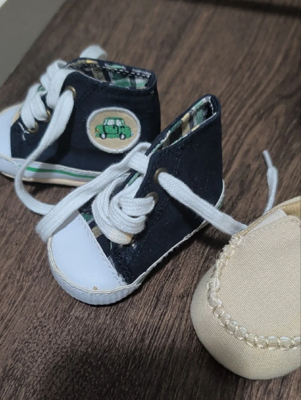 Gymboree Navy & Beige Baby Shoes Set - Lace-Up Sneakers and Slip-On Moccasins
